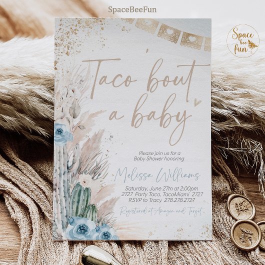 Taco Feest Een Baby Shower Uitnodigingen Boho Jong