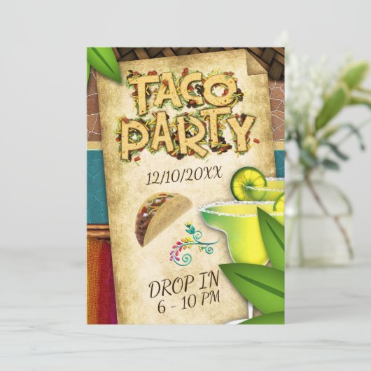 Taco Feest Uitnodiging (Staand voorkant)