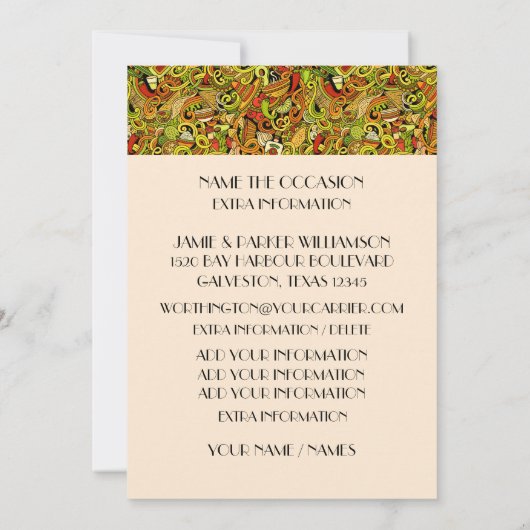 Taco Feest Uitnodiging (Achterkant)