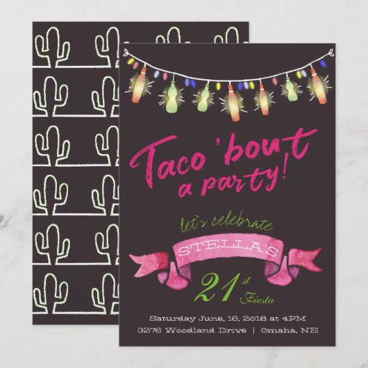 Taco Feest Uitnodiging (Voorkant / Achterkant)