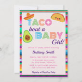 Taco Feest Voor Een Baby Meisje Fiesta Streep Baby Kaart (Voorkant)