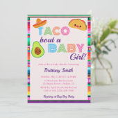 Taco Feest Voor Een Baby Meisje Fiesta Streep Baby Kaart (Staand voorkant)