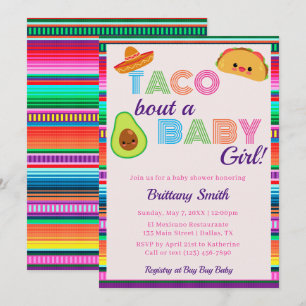 Taco Feest Voor Een Baby Meisje Fiesta Streep Baby Kaart