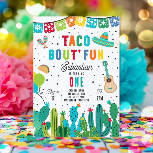 Taco Feestelijk 1e Verjaardagsfeest Mexicaans Fees Kaart