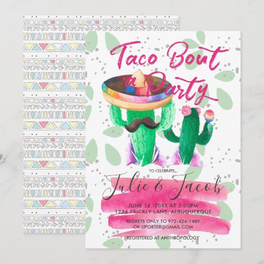 Taco Feestelijke Verlovingsparty Kaart (Voorkant / Achterkant)