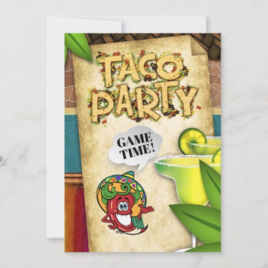 Taco Feestje Football Nieuwjaarsuitnodiging Kaart (Voorkant)