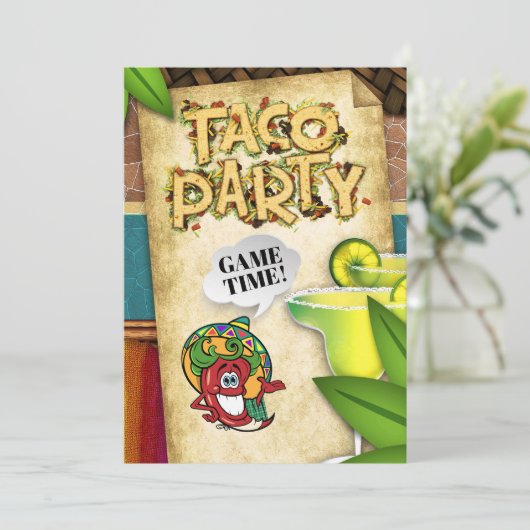 Taco Feestje Football Nieuwjaarsuitnodiging Kaart (Staand voorkant)