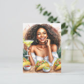 Taco Feestje Met Margarita Uitnodiging Briefkaart (Staand voorkant)