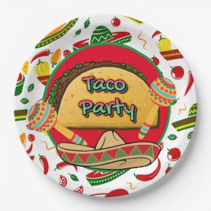 Taco Feestje  Papieren Bordje