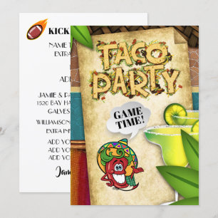 Taco Feestje Voetbal Nieuwjaarsuitnodiging Kaart
