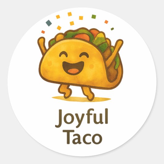 Taco Fiesta Feestje Favor Sticker Cute Envelop Zee (Voorkant)