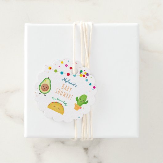 taco | Fiesta Kleurrijk Baby shower Bedankjes Labels (In situ)
