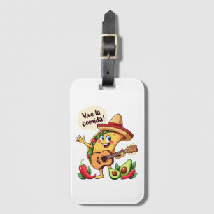 Taco Fiesta mit Gitarre und hispanischem Flair Bagagelabel