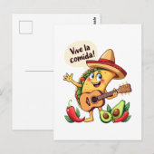 Taco Fiesta mit Gitarre und hispanischem Flair Briefkaart (Voorkant / Achterkant)