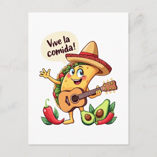 Taco Fiesta mit Gitarre und hispanischem Flair Briefkaart (Voorkant)
