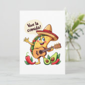 Taco Fiesta mit Gitarre und hispanischem Flair Feestdagenkaart (Staand voorkant)