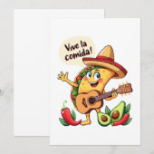 Taco Fiesta mit Gitarre und hispanischem Flair Kaart (Voorkant / Achterkant)