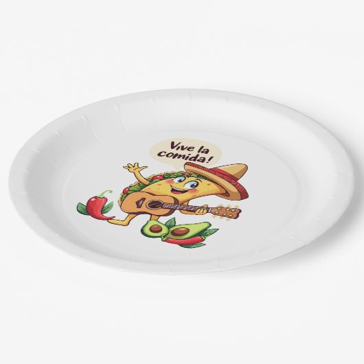 Taco Fiesta mit Gitarre und hispanischem Flair Papieren Bordje (Gekanteld)