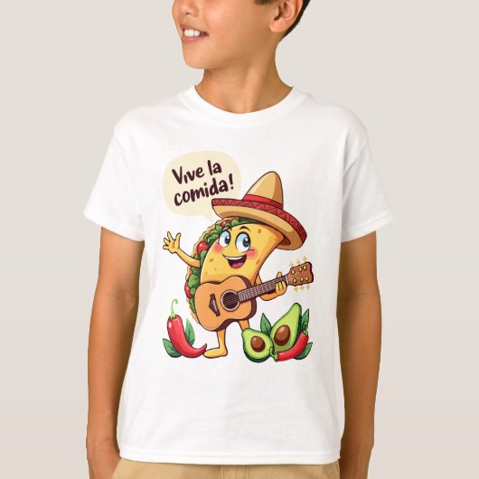 Taco Fiesta mit Gitarre und hispanischem Flair T-shirt (Voorkant)
