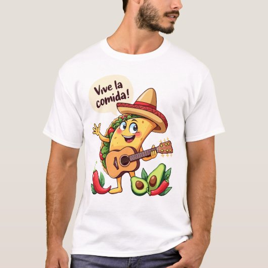 Taco Fiesta mit Gitarre und hispanischem Flair T-shirt (Voorkant)