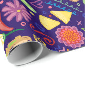 Taco Fiesta over blauw pakpapier (Rol Hoek)