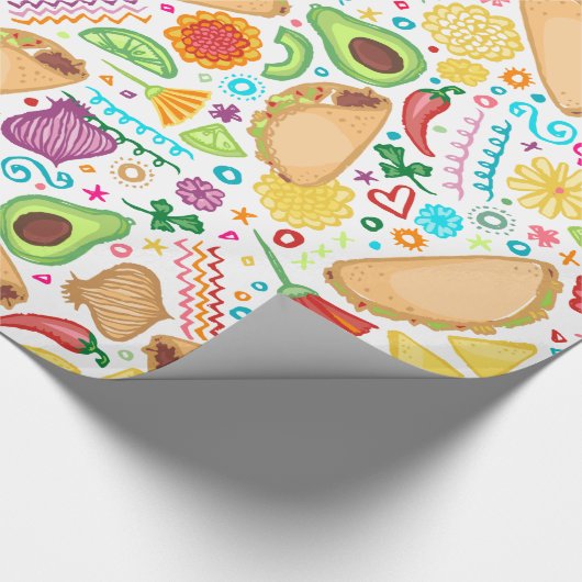 Taco Fiesta over whitepapier Cadeaupapier (Hoek)