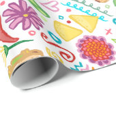 Taco Fiesta over whitepapier Cadeaupapier (Rol Hoek)