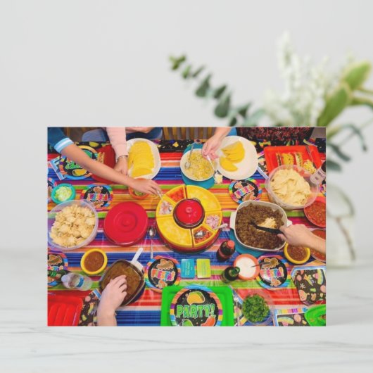 Taco Fiesta  partijuitnodiging Kaart (Staand voorkant)