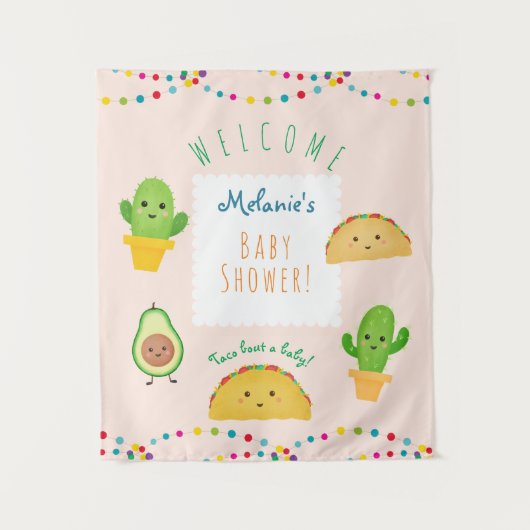 Taco | Fiesta Taco 'Over een Baby' welkomstbord vo Wandkleed (Voorkant)