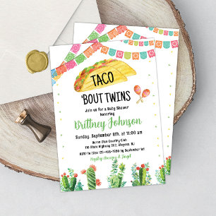 Taco Fiesta Twin Baby shower Uitnodiging Mexicaans