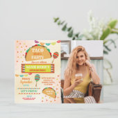 Taco Fiesta Verjaardagsfeest Mexicaanse Bright Fot Kaart (Staand voorkant)