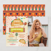 Taco Fiesta Verjaardagsfeest Mexicaanse Bright Fot Kaart (Voorkant / Achterkant)