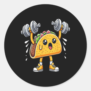 Taco Fitness Workout Gym Cinco de Mayo Mexicaans v Ronde Sticker