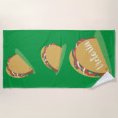 Taco Floating Name Green Beach Towel Strandlaken (Voorkant)