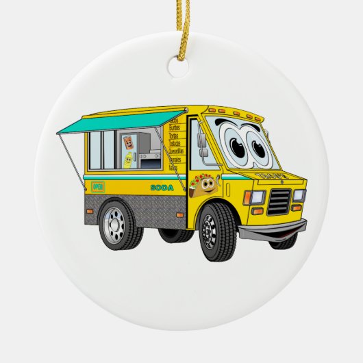 Taco Food Truck Cartoon Keramisch Ornament (Voorkant)