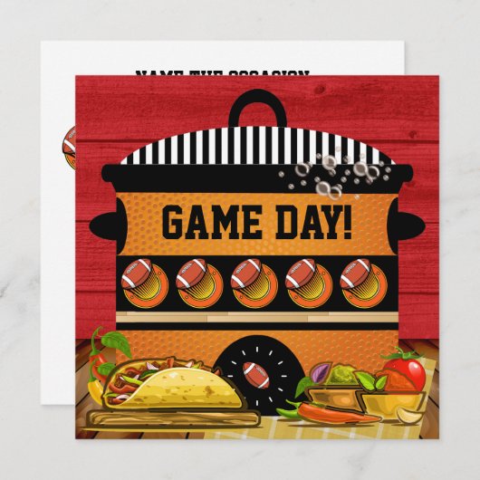 TACO FOOTBALL GAME DAY Uitnodiging (Voorkant / Achterkant)