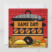 TACO FOOTBALL GAME DAY Uitnodiging
