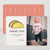 Taco Foto Verjaardag Terracotta Rood Dank je kaart (Voorkant / Achterkant)