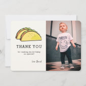 Taco Foto Verjaardag Terracotta Rood Dank je kaart (Voorkant)