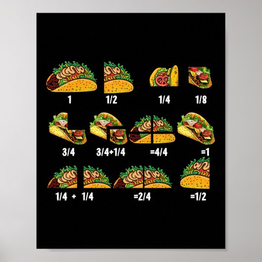 Taco Fraction Wiskunde Docenten Terug naar School Poster (Voorkant)