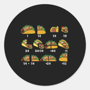Taco Fraction Wiskunde Docenten Terug naar School Ronde Sticker