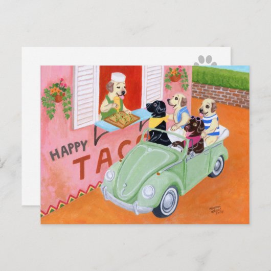 Taco Fun Labradors Briefkaart (Voorkant / Achterkant)