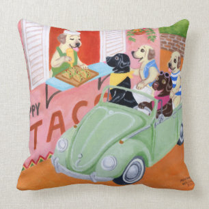 Taco Fun Labradors Schilderij Kussen