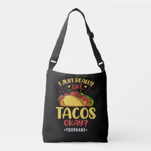 Taco Funny Gezegde ik hou echt van Tacos Crossbody Tas