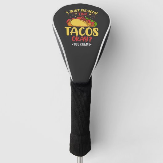 Taco Funny Gezegde ik hou echt van Tacos Golfheadcover (Voorkant)