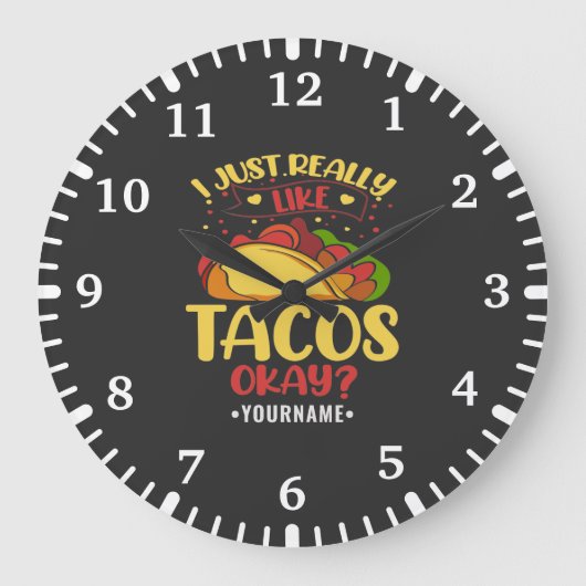 Taco Funny Gezegde ik hou echt van Tacos Grote Klok (Voorkant)