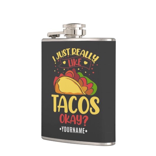 Taco Funny Gezegde ik hou echt van Tacos Heupfles (Links)