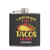 Taco Funny Gezegde ik hou echt van Tacos Heupfles (Voorkant)