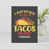 Taco Funny Gezegde ik hou echt van Tacos Kaart (Staand voorkant)