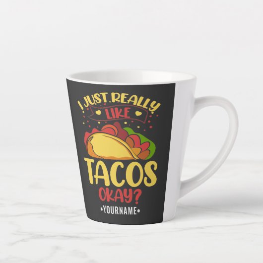 Taco Funny Gezegde ik hou echt van Tacos Latte Mok (Rechts)